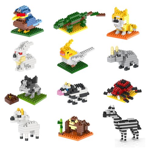 Kimiangel Party Favors for Kids, Mini Animals Building Blocks Sets for Goodie Bags, Fillers, Prizes, Easter, Children’s Day, Birthday, STEM Educational Brick Kits
