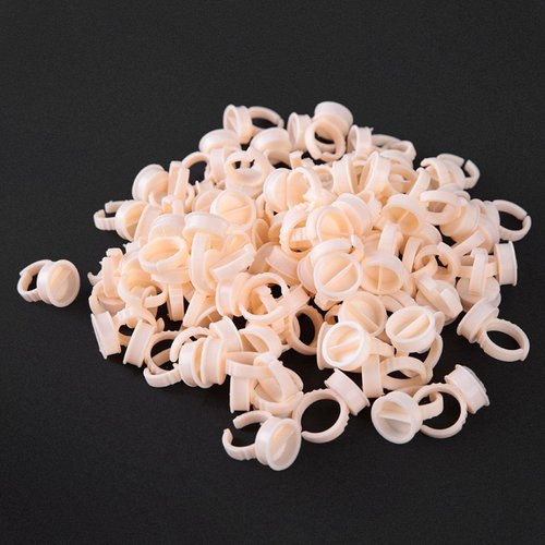 100 Pieces Cup Rings Glue Rings,Silicone Semi-Permanent Rings Nail Art Adhesive Glue Holders Palette For For Eyelash Extension Nail Art (L)