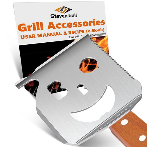 STEVEN-BULL S Grill Spatula for Outdoor Grill, 7-in-1 BBQ Spatula for Grill, 17 Inch Long Barbecue Tool, Perfect BBQ Gifts for Men (Color Box Packaging)