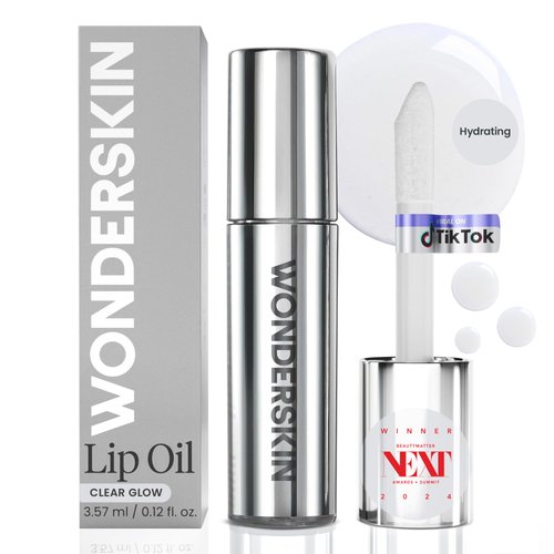 Wonderskin Lip Oil - Lip Rehab Serum Oil, Hydrating and Moisturizing Clear Lip Oil for Dry Lips - Natural, Vegan and Non-sticky Lip Gloss Oil