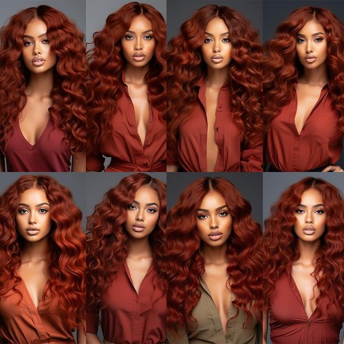 Reddish Brown Bundles Human Hair Color 33 Loose Deep Curly Bundles Copper Red Brown Deep Wave Bundles 22 22 22 Inch Double Weft Brazilian Remy Hair Extensions Silky and Soft for Black Women