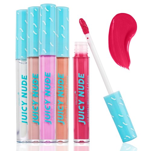 Expressions 5pc Juicy Nudes Lip Gloss Collection - 5 Pack of Lip Gloss, Assorted Lip Gloss Tubes With Wand, Aesthetic Makeup Lip Shine Lip Gloss Set