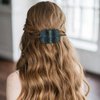 Noverlife 6PCS Leather Hair Barrettes with Stick, Square Shape Hair Clips Hair Slider Pins Ponytail Holders, Hair Accessories Hair Set Clips Hair Barrette with Wood Slide Stick for Women Girls