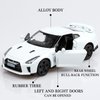 TOKAXI 1/36 Scale Nissan GTR R35 Diecast Model Cars,Pull Back Vehicles Nissan GTR Toy Cars,Cars Gifts for Boys Girls White