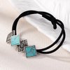 KOVOLITU Western Turquoise Decorative Hair Ties for Women Bohemian Hair Ties Ponytail Holders Elastics Hair band(2 Pcs)