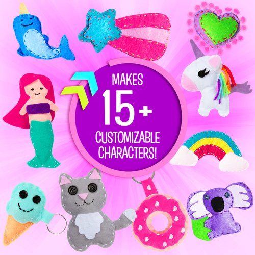 Creative Kids Felt Sewing Kit - Craft 15+ Characters - Fun DIY Kit for Kids 8+ - Creative Sewing Craft Set