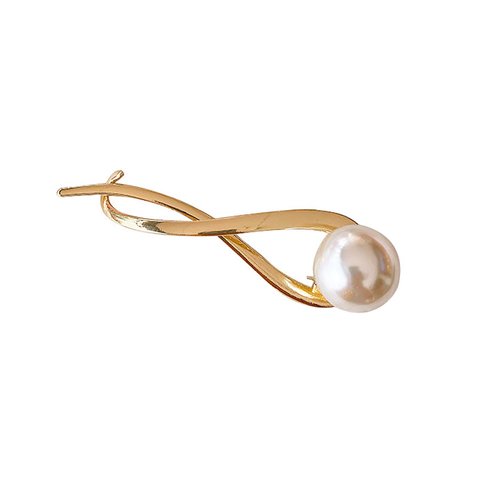 French Metal One Twist Clip Bun Fixing Pearl Decoration Banana Clip for Women and Girls for Everyday Hair Decorations and Dates(JS)