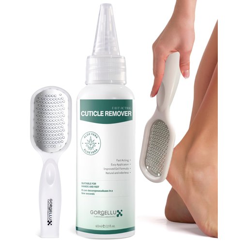 Gorgellux Callus Remover for Feet, Callus Remover Gel & Foot File Kit, Foot Callus Remover Gel Set for Dead Skin, Salon Pedicure Spa Kit, Callus Remover for Feet Gel