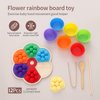 bopoobo Wooden Peg Board Beads Game Rainbow Clip Bead Puzzle Montessori Sorting Toys Counting Matching Game Beads Early Education Board Game Fine Motor Skill Montessori Toys