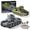 WW2 Army Tanks Toy Building Kit, Create a Soviet T-34 Tank & a German Panzer 38(t) Tank, Great Military Model Toys Gift for Boys, Kids, and Teens Age 8+ (1008 Pieces)