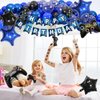 184pcs Video Game Birthday Party Decorations for Boys, Gamer Birthday Party Favors with Happy Birthday Banner, Curtains Backdrop, Tablecloth, Balloons, Foil Gaming Balloons, Stickers(Blue）