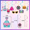 25 Pieces 50's Party Decorations Include Rock and Roll Banner, 50s Theme Hanging Swirls and Honeycomb Centerpieces for 1950s Party Decorations, Back to 50's Rocking Party Supplies