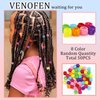 VENOFEN Colorful Acrylic Beads for Braids, Dreadlocks, and Hair Accessories - 50PCS Hollow Beads Bulk for DIY Jewelry Making, Kids and Women