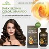 Herbishh Hair Shampoo with 3-in-1 Dye | PPD-Free | Easy Gray Coverage | Travel Size | 10 Sachets + 1 Argan Mask Pouch (Dark Brown)