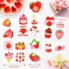 Konsait Strawberry Temporary Tattoos, 96Pcs Berry Sweet Strawberry Shortcake Birthday Party Decorations Tattoos, Strawberry Party Favors & Strawberry Goodie Bag Stuffers, 48 Design