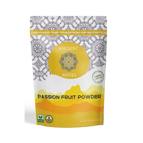 Ancient Roots Passion Fruit Powder- All-Natural Food Coloring, Filled with Antioxidants, Vitamin C, and Fiber, 25 Servings (3.5 ounces)