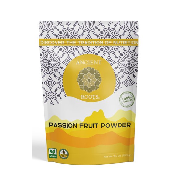 Ancient Roots Passion Fruit Powder- All-Natural Food Coloring, Filled with Antioxidants, Vitamin C, and Fiber, 25 Servings (3.5 ounces)