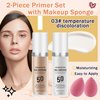 Color Changing Foundation & Natural Color Foundation with 2 Makeup Sponges,Moisturizing Full Coverage Liquid Foundation for Women,Non-greasy Long Lasting Flawless Concealer Cream Makeup Foundation Set