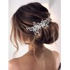 Catery Rhinestones Bridal Hair Comb - Silver Side Wedding Hair Accessory with Beads for Brides, Women, and Girls (A silver)