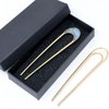 yueton 2PCS U Shaped Moon Alloy Hair Sticks Fashion Metal Hair Chopsticks Hair Forks Hairpins Hair Pins Chignon Pins Long Hair Decorations Hair Styling Pins for Buns, with a Gift Box