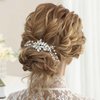Gorais Crystal Bride Wedding Hair Comb Pearl Bridal Hair Pieces Rhinestone Hair Accessories for Women and Girls (A-Silver)