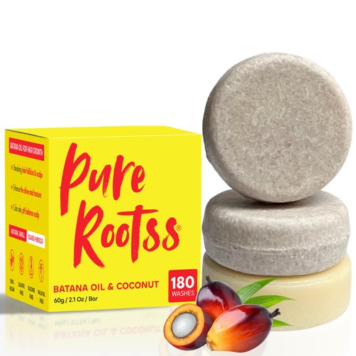 Batana Oil Shampoo & Conditioner Bar Set 3 - For Hair Growth, Thickening, Anti Hair Loss, Volumize, Strengthen, Regrowth for Thinning Hair - Silicone Free, Sulfate Free, Hibiscus Smell