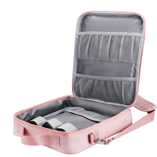 Portable Anti-Theft Travel Crossbody Bag - Private Toy Organizer, Multi-Functional Carry Bag with Lock, Ideal for Couples Travel & Dating (Blush Pink)