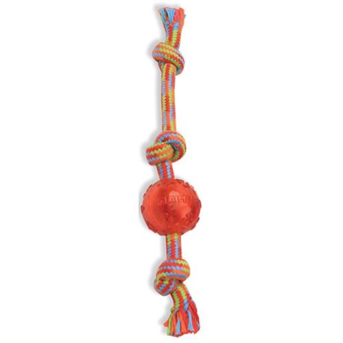 212 Main 11 in. Braidys Tug with Assorted TRP Ball Dog Toy Small