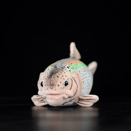 Simulation Rainbow Trout Plush Toy - 17”Realistic Colorful Rainbow Trout Fish Plush Stuffed Toys Figure, Super Soft Depth Ocean Animals Plush Dolls for Kids Stuffed Model Toys, Gifts for Kids