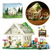 Flower House Building Set with LED Lights,Flower Shop Building Kits Creative Floral Greenhouse Kit for Girls Age 6+ (625PCS)
