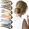 French U-Shaped Hairpins for Women - 6 Pcs Durable Tortoiseshell and Gradient Hair Clips Hair Accessories for Buns, Twists, and Everyday Styling