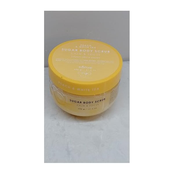 Generic CIROA, PEACH & WHITE TEA, SUGAR BODY SCRUB, 21.2 OZ, CALM & FOCUS, CRUELTY & VEGAN FREE (600GR)