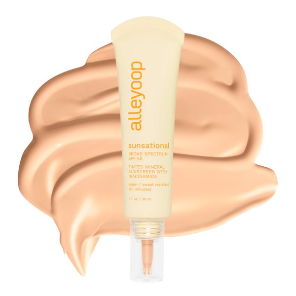 Alleyoop Sunsational Tinted Moisturizer Sunscreen for Face Broad Spectrum SPF 50, 100% Mineral Sunscreen with Jojoba, Protects Hydrates and Soothes Skin, Vegan, Cruelty-Free - Dawn