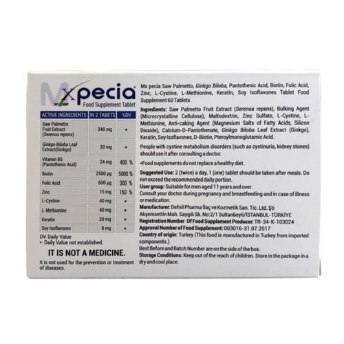 XPECIA FOR MEN ANTI HAIR LOSS DHT BLOCKER NEW HAIR GROWTH FORMULA 60 TABLETS