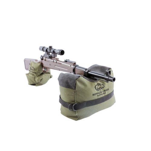 Buffalo Creek Supplies All Weather Durable Front and Rear Shooting Bag Combo, For Target Sports, Shooting Bench Rest Bag for Hunting & Competition Sports- Unfilled (Olive Drab)