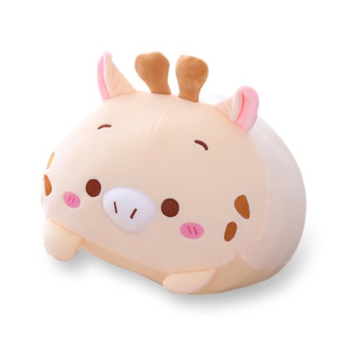 AIXINI 23.6 inch Cute Deer Plush Stuffed Animal Cylindrical Body Pillow,Super Soft Cartoon Hugging Toy Gifts for Bedding, Kids Sleeping Kawaii Pillow