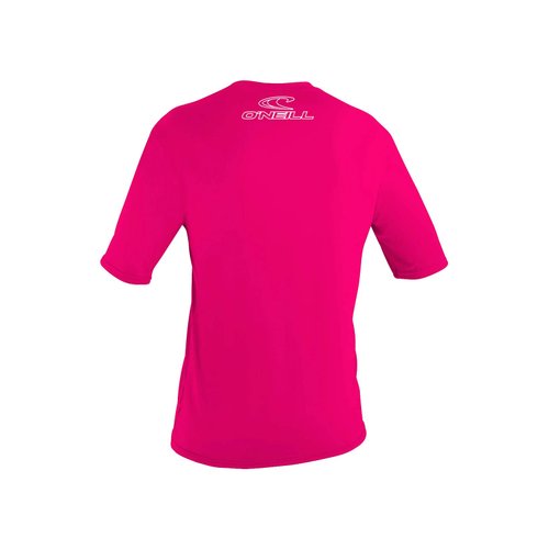O'Neill UV 50+ Sun Protection Youth Basic Skins Short Sleeve Tee Sun Shirt Rash Guard, Watermelon, 8