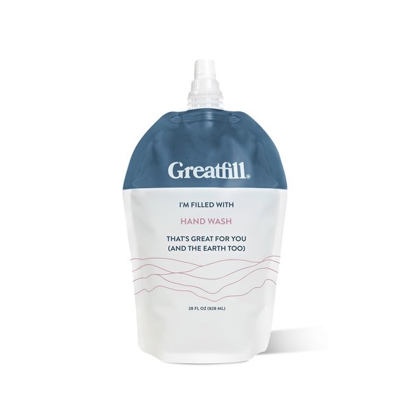 Greatfill Liquid Hand Soap Refill, Sage and Lavender, All-Natural & Eco-Friendly Ingredients, Enriched with Essential Oils, Returnable Refill Pouch (28oz, Pack of 1)