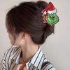 Christmas Hair Claw Clips Xmas Hair Jaw Clips Strong Hold Nonslip Hair Clips Christmas Green Cartoon Pattern Hair Barrette Cute Acrylic Hair Claws Xmas Hair Accessories for Women Girls