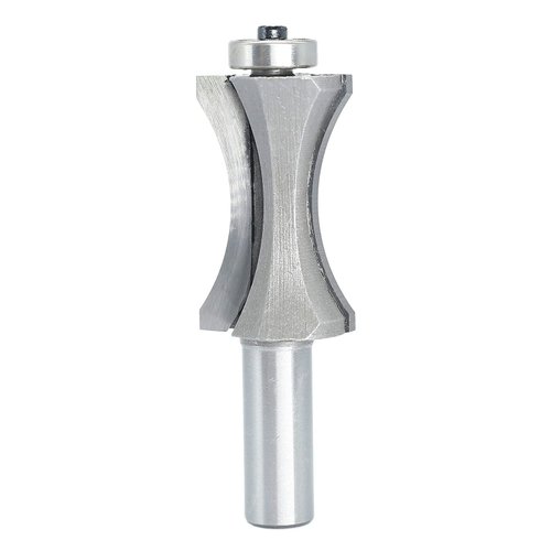 Akylin's Convex Edge Oval Router Bit 1/2" SHK x 1-13/16"CL, Shallow Bullnose at 1-1/2" Length,Convex Column Molding Router Bits-Perfect for Stair Treads and Shelf Edges