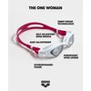 ARENA The One Woman Swim Goggles for Women Watertight Fit Orbit-Proof Seals Anti-Fog Polycarbonate Non-Mirror Lens, Smoke/White/Purple