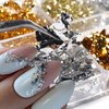 Glitter Nail Art Foils Flakes, Holographic Sparkly Ultra-Thin Aluminum Foil Nail Art Flakes Design, Laser Nail Sequins Acrylic Supplies for Women Manicure Charms Decorations, DIY 3D Nail Art Tips