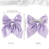 NAISKA Purple Hair Bow Clips for Women Silky Satin Bows Hair Clip Bowknot Hair Ribbons with Long Tail French Style Hair Barrettes Alligator Pins Hair Accessories for Teen Girls(2PCS)