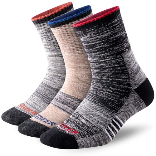FEIDEER Men's Hiking Socks, Outdoor Sports Wicking Cushion Quarter Crew Socks for Men (3MS20203-XXL)