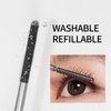 Erinde Black Washable Metal Mascara, Waterproof Iron Wand Mascara, Brushless Metal Wand Mascara, Super Voluming Lash Extensions Iron Rod Mascara, Long Lasting Smudge-Proof No Flaking Tint