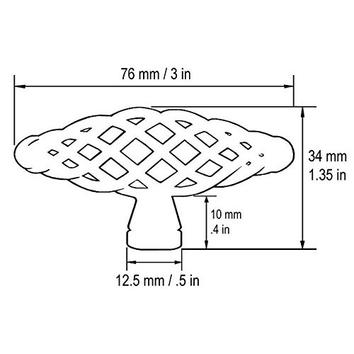 eBuilderDirect 10 Pack Antique Brass Bird Cage Birdcage Oval Nest Twist Wire Swirl 3" (76mm) Kitchen Cabinet Drawer Hardware Pull Knob 1338-76