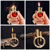 Vintage Antique Lighter with Creative Transparent Bottle Design, Cool Steampunk Kerosene Lighter, Grinding Wheel Ignition Lighter Unique Birthday Gifts for Men Dad Husband (Gold)