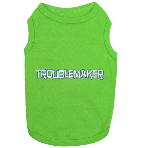 Parisian Pet Troublemaker Dog T-Shirt (Troublemaker, L)