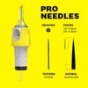 Hawink 3RL Tattoo Needles Cartridge #10 Bugpin 3 Round Liner X-Taper 16PCS with Membrane Professional Disposable Finger Ledge Cartridges EN05S-FG-16-1003RL