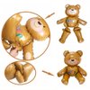 4D Teddy Bear Balloons Bear Birthday Party Supplies Baby Shower Decorations, 4 Pack Happy Bear Mylar Foil Balloons Self-Stand Woodland Jungle Safari Animal Brown Bear Helium Balloons